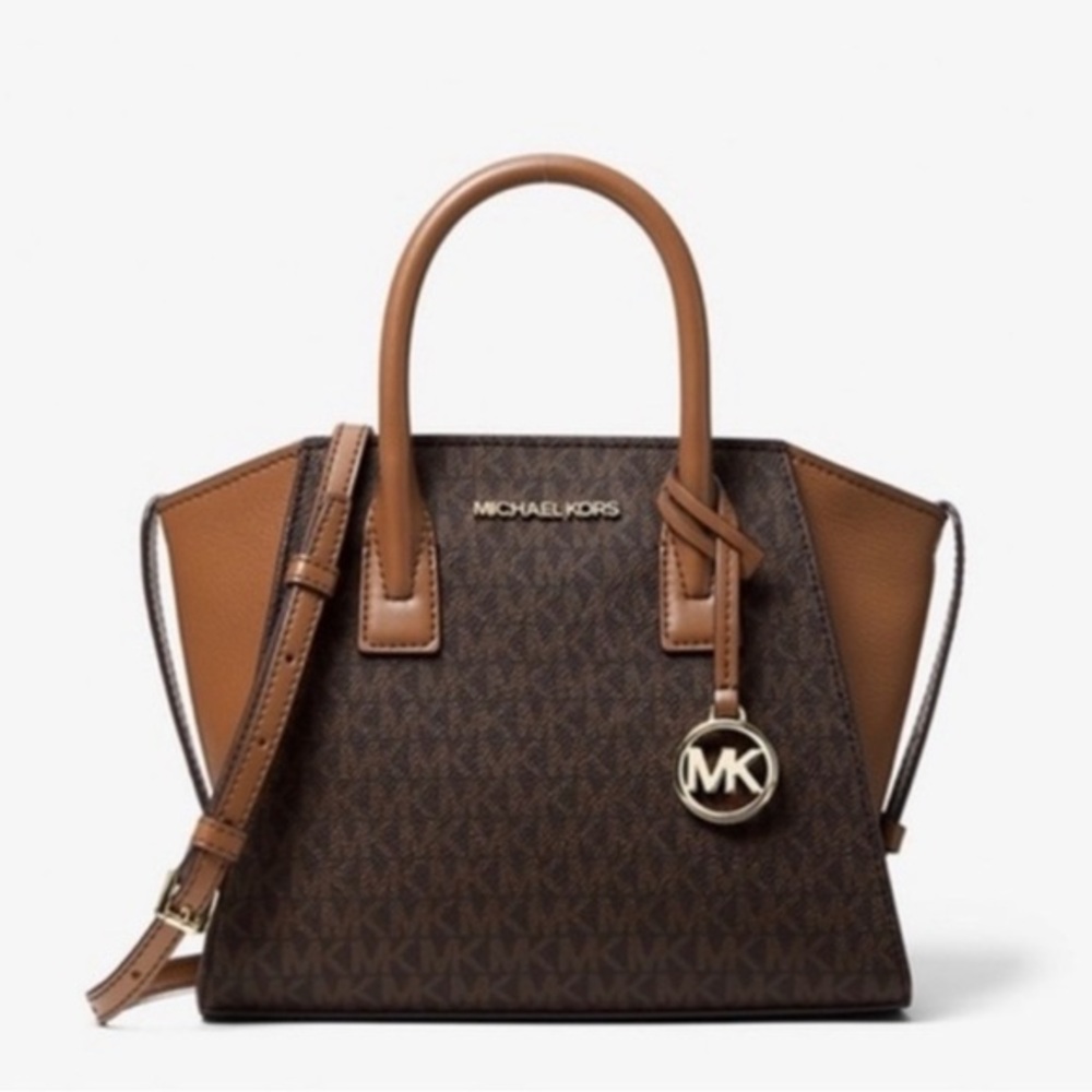 Michael Kors Avril Small Satchel Crossbody Brown